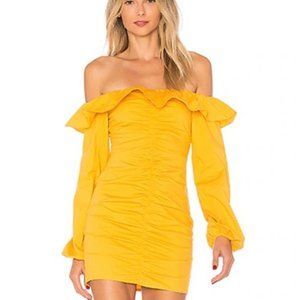 Tularosa Zuri Off-the-Shoulder Ruffle Ruched Dress